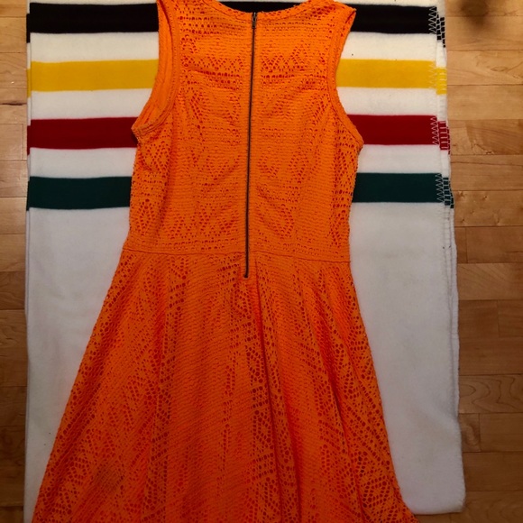 Express Orange Zip Up Summer Dress - Picture 2 of 3